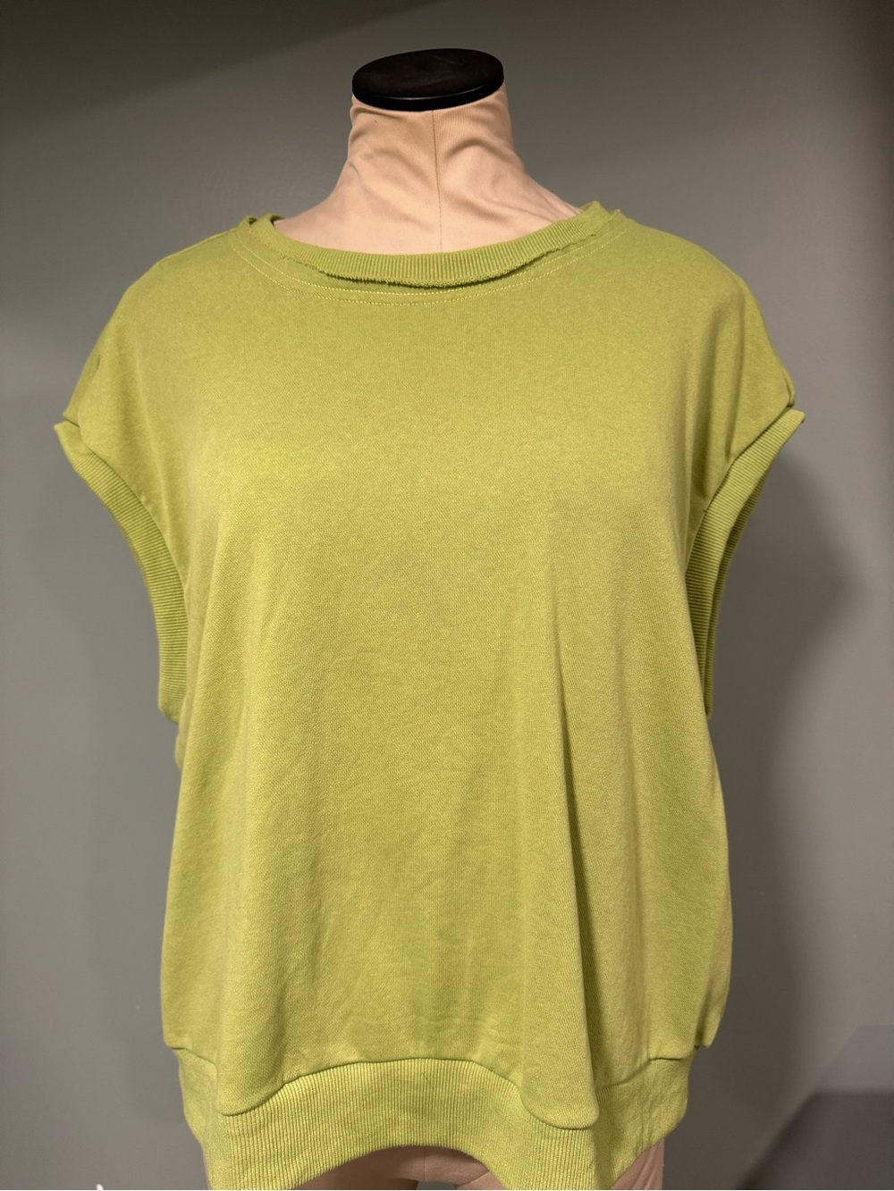 Listicle Lime Green Cap Sleeve Knit Top